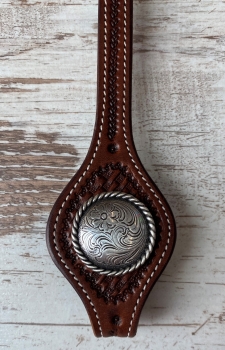 Rope Edge Western Engraved Concho antik 1 1/2